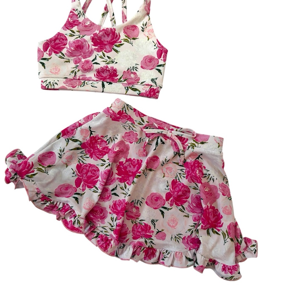 SweetHoney Pink and White active wear set sz3t